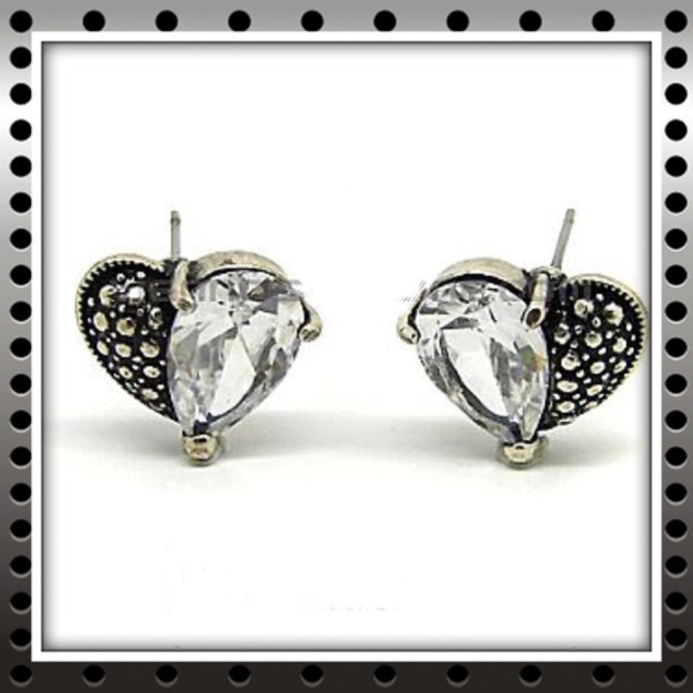 Brand New Silver Heart Earrings